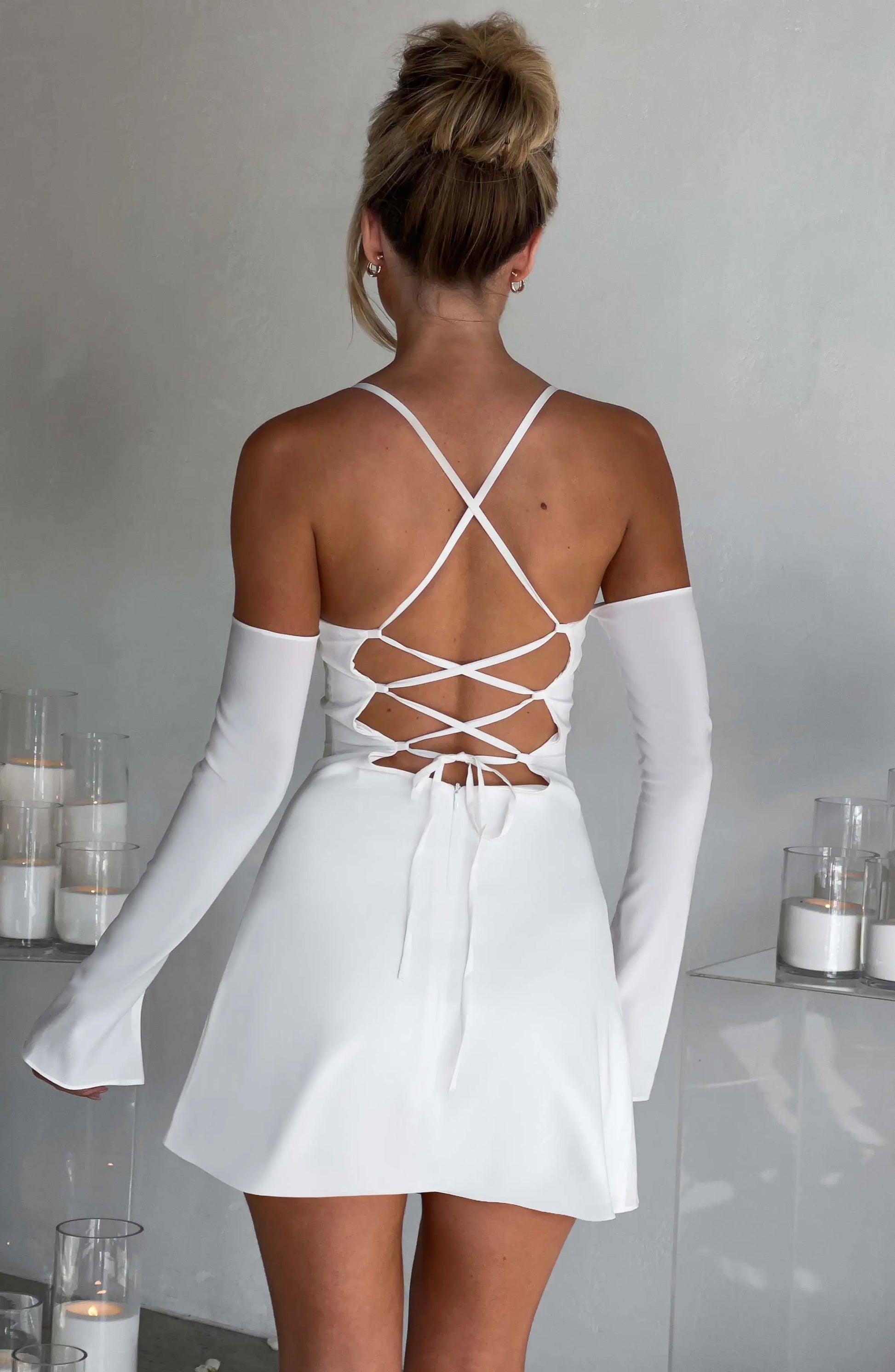 Fiona Mini Šaty - Slonová kost