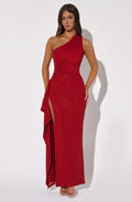 Šaty Genevieve Maxi - Červený Jiskra