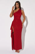 Šaty Genevieve Maxi - Červený Jiskra