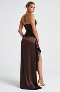 Helena Maxi šaty - Švestkově hnědá