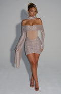 Mini šaty Hydra - Nude