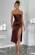 Inez Midi Šaty - Čokoláda