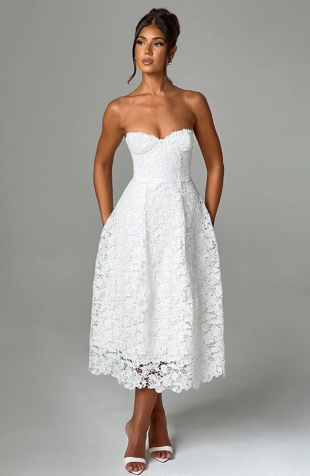 Šaty Ishani Midi - Slonová kost