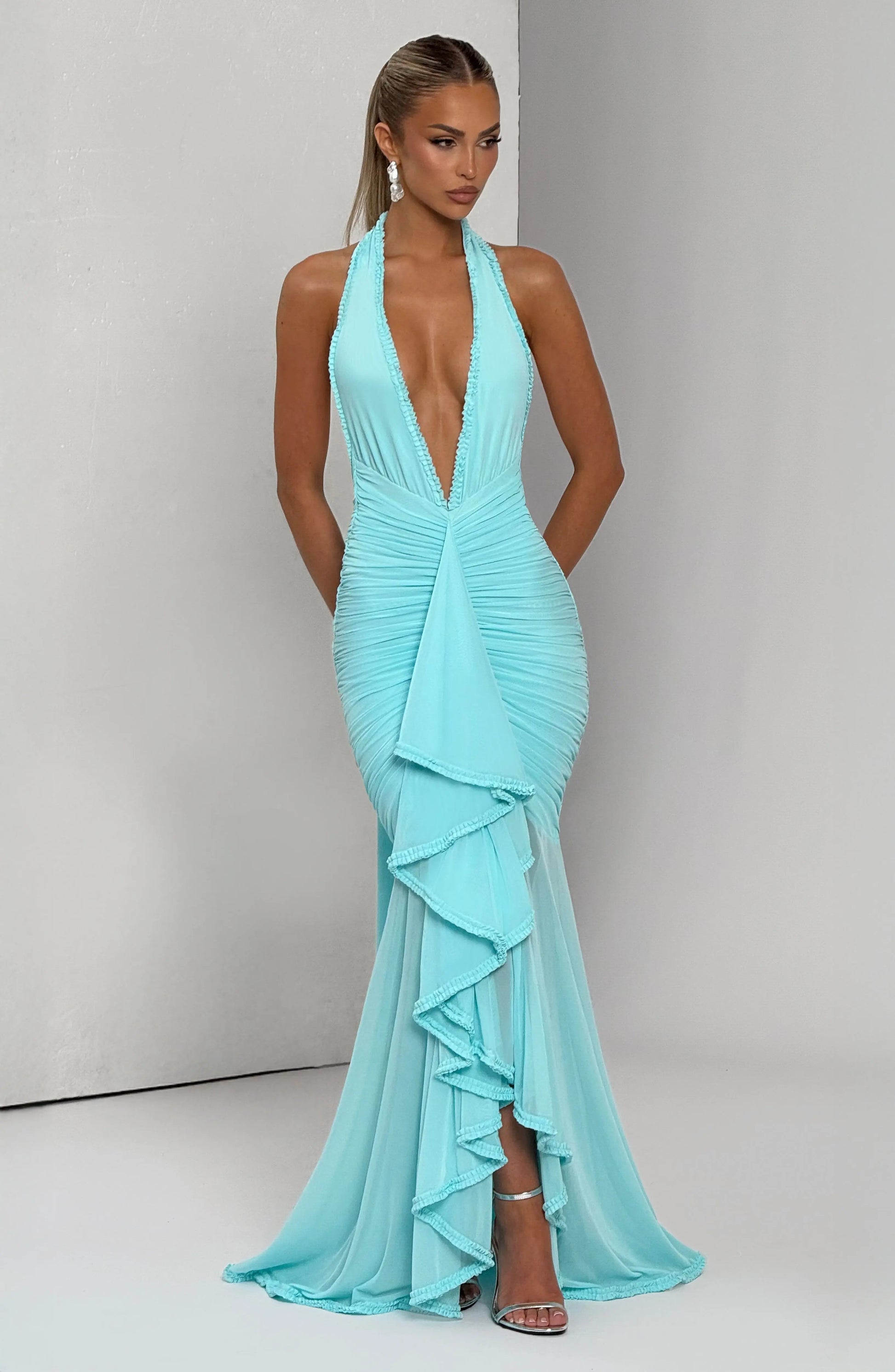 Dlouhé šaty Janessa - Aqua