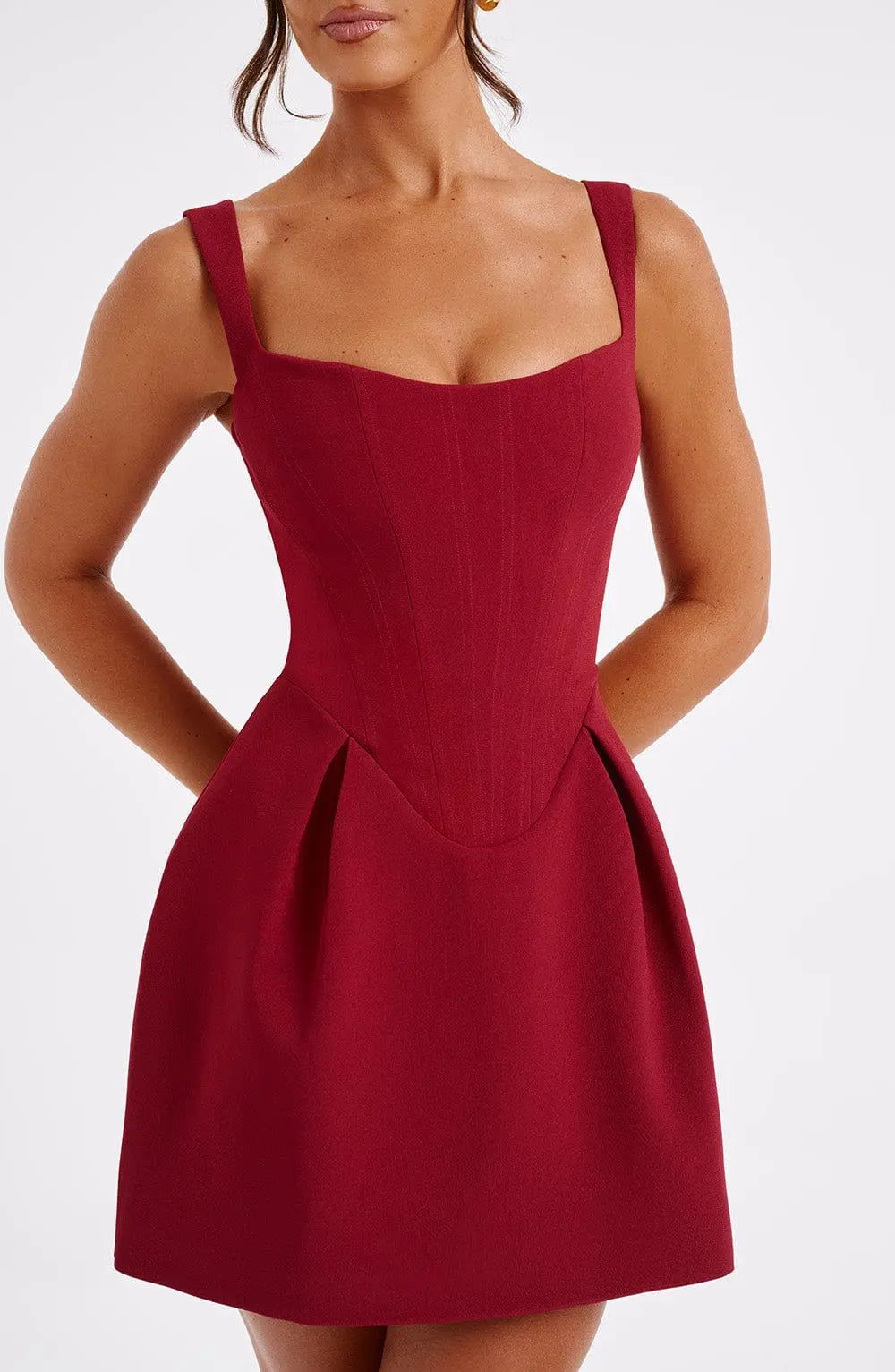 Janiyah Mini Šaty - Vínové