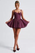 Josie Mini Šaty - Třešňový Lak