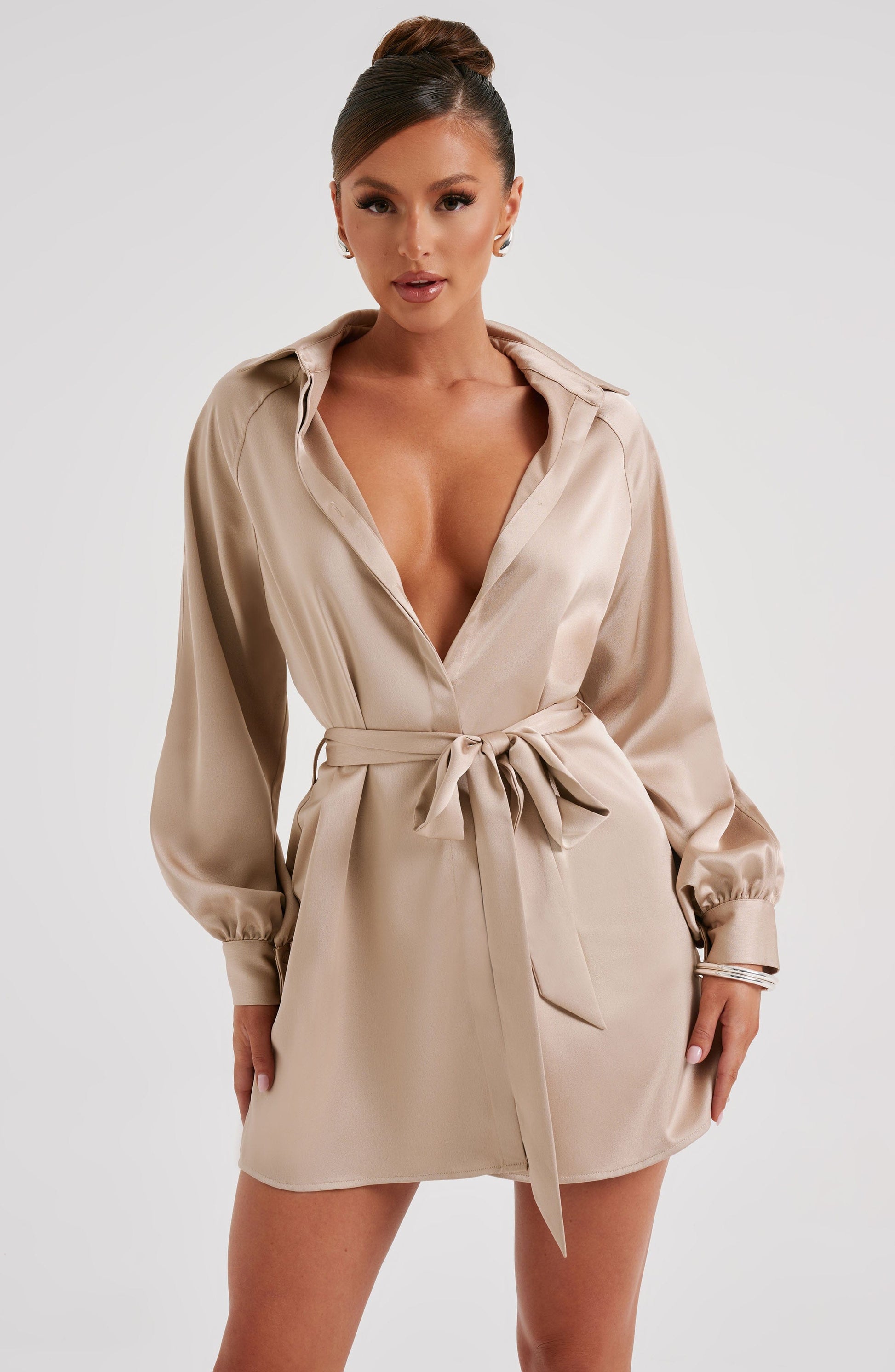 Kara Mini Šaty - Šampaňská