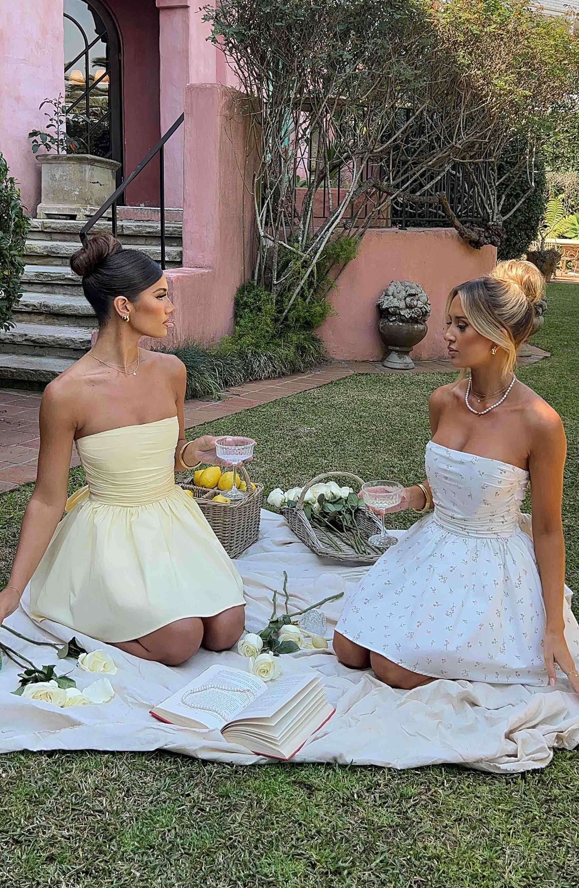 Katrina Mini Šaty - Blush Květinový Potisk