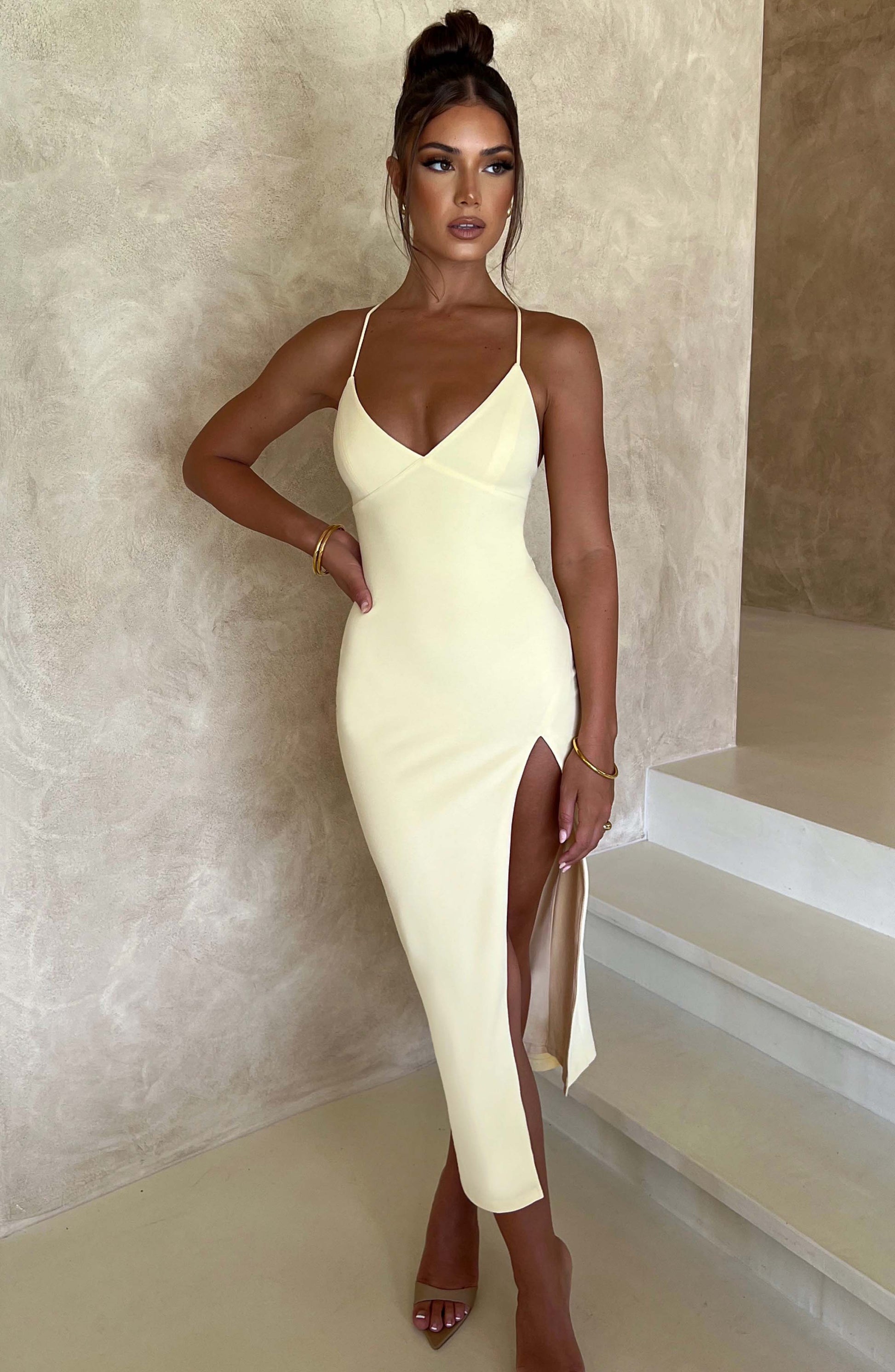 Šaty Kiana Midi - Citrónová