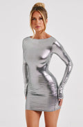 Kyranni Mini Šaty - Metalická šeď