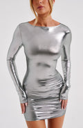 Kyranni Mini Šaty - Metalická šeď