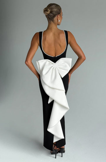 Šaty Lana Midaxi - Černobílá