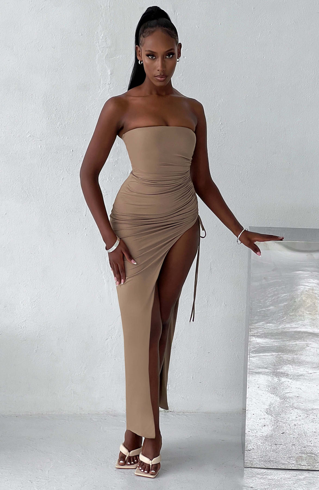 Lavina Maxi Šaty - Mocha