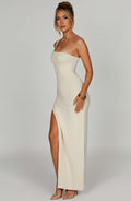 Dlouhé šaty London - Krémová
