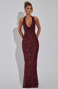 Lorena Maxi Šaty - Vínové S Podšívkou
