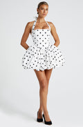 Maricia Mini Šaty - Černý Puntíkovaný Potisk