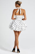 Maricia Mini Šaty - Černý Puntíkovaný Potisk
