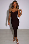 Mayra Bandage Maxi Šaty - Čokoláda