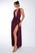 Melania Maxi Šaty - Třešňový Lak