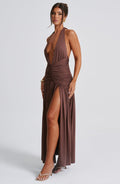 Melania Maxi Šaty - Čokoláda