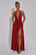 Melania Maxi Šaty - Červená Jiskra
