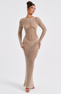 Moana Maxi Šaty - Béžová