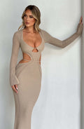 Nadine Maxi Šaty - Béžová