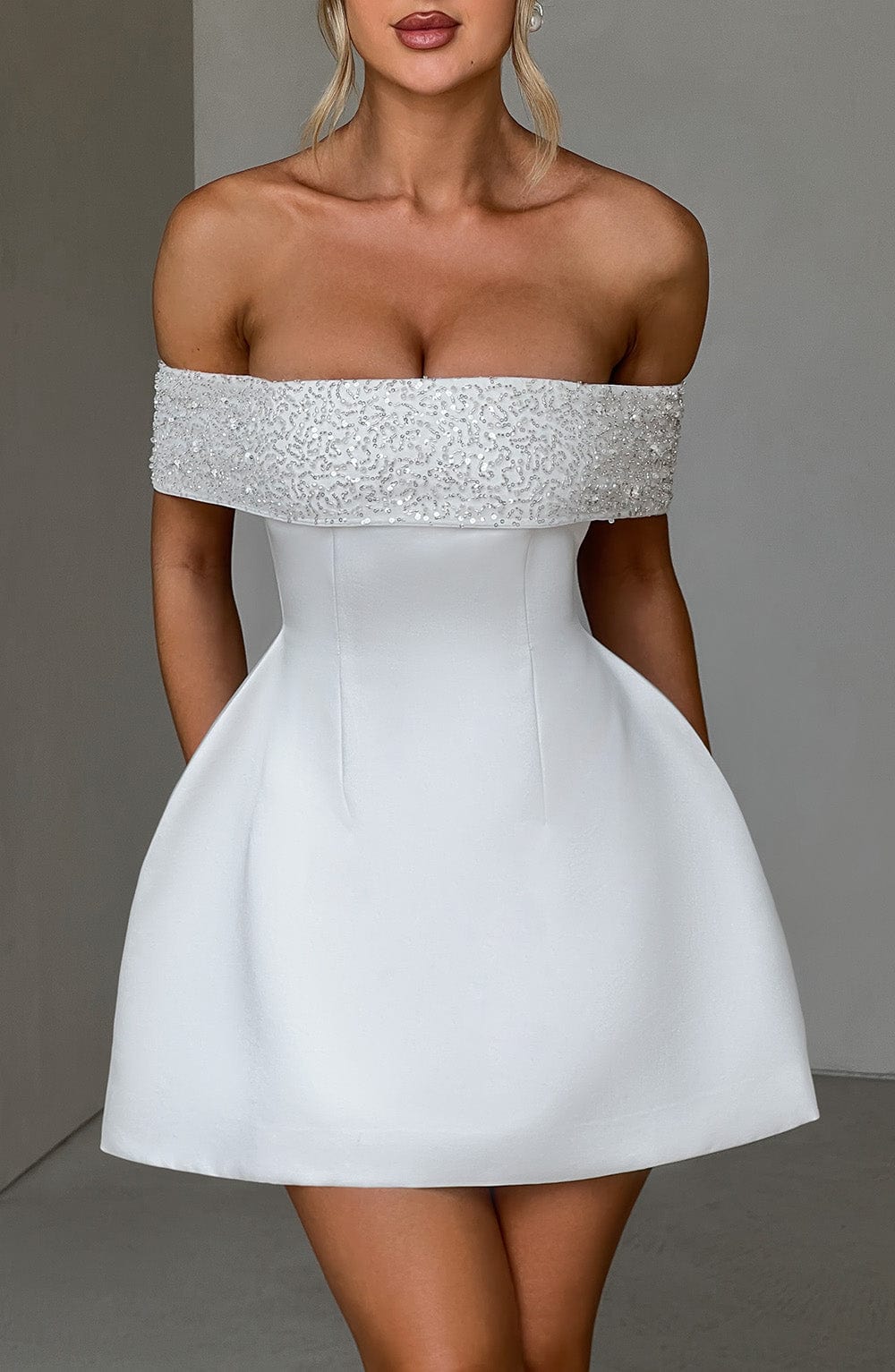 Noelle Mini Šaty - Slonová kost