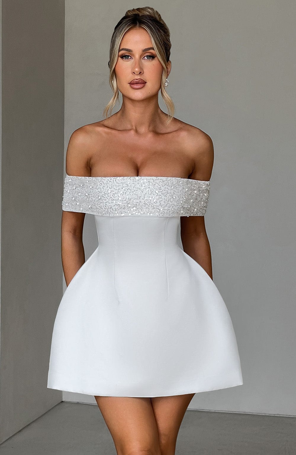 Noelle Mini Šaty - Slonová kost