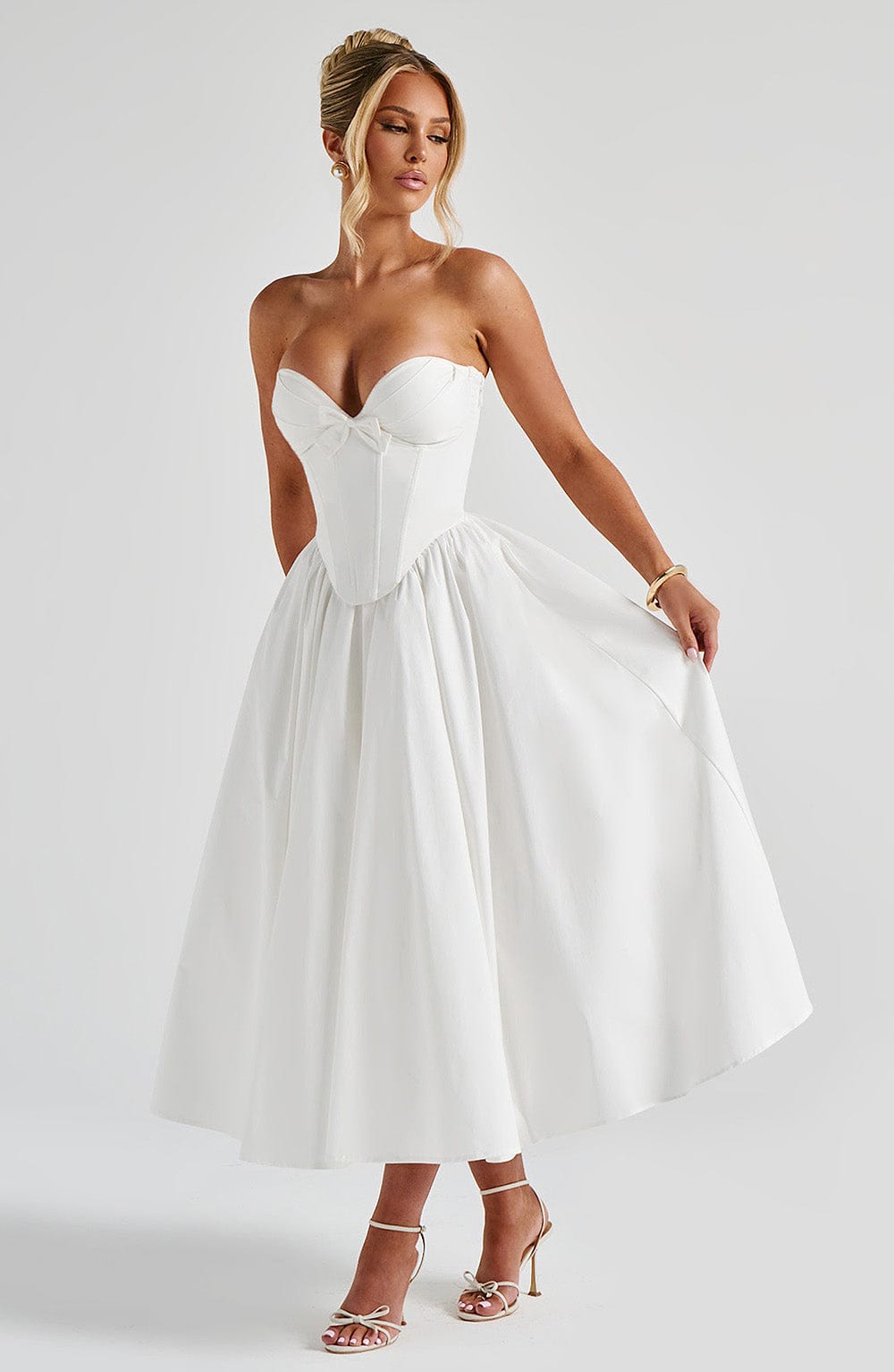 Prim Midi Šaty - Slonová kost