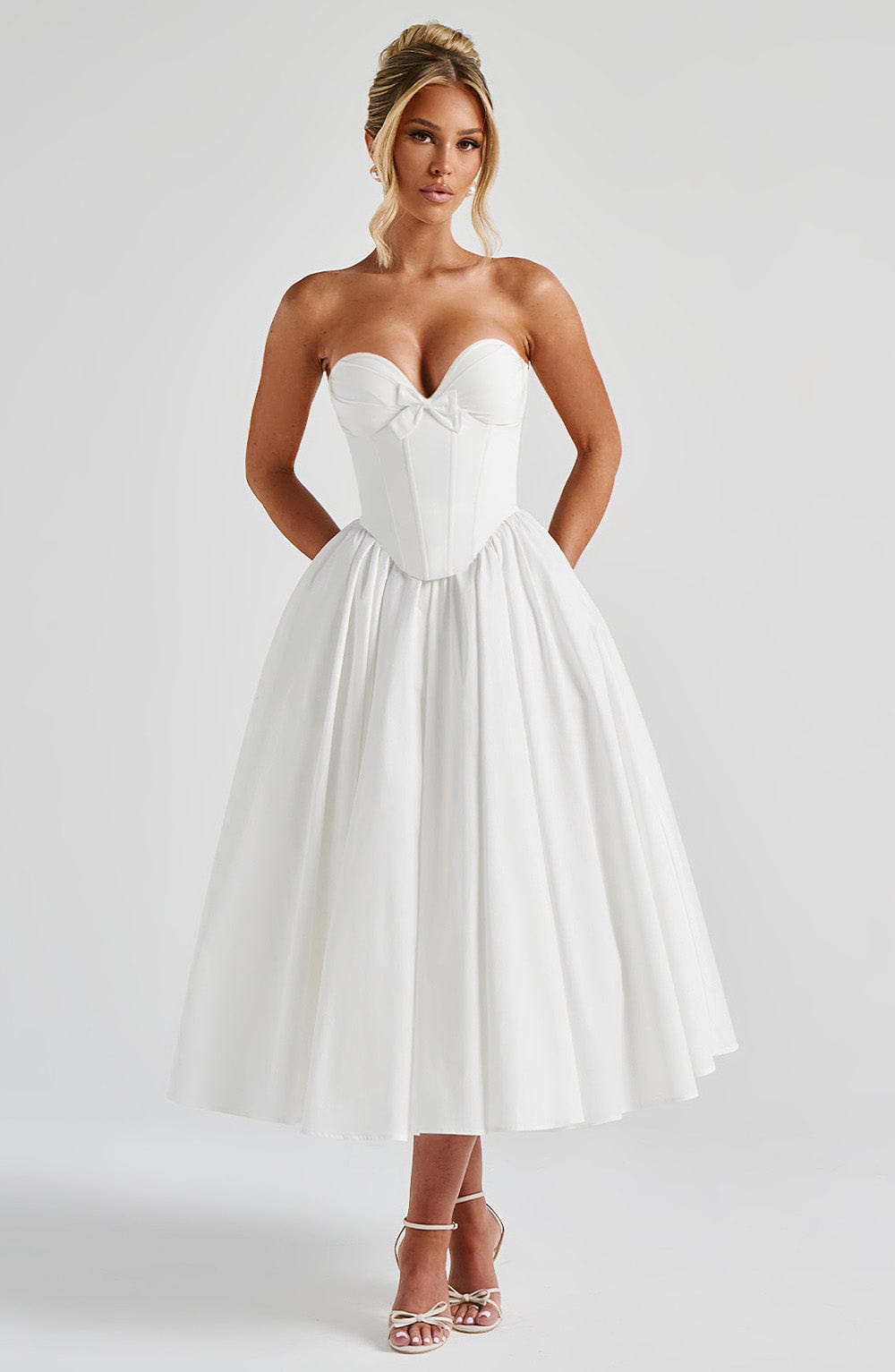 Prim Midi Šaty - Slonová kost