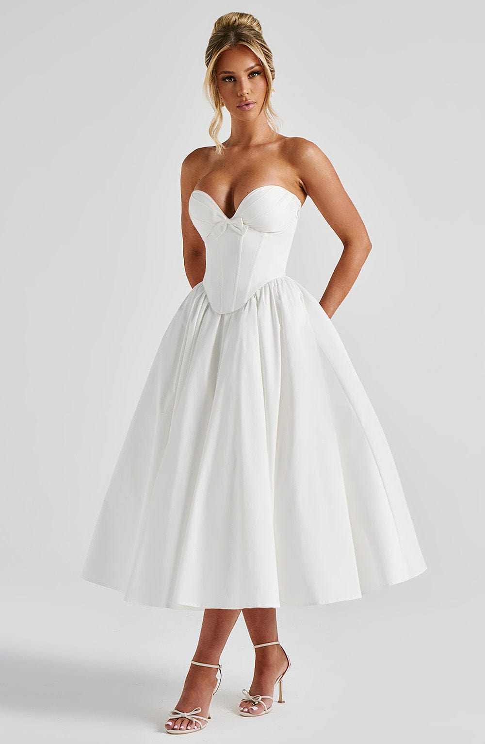 Prim Midi Šaty - Slonová kost