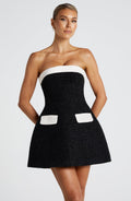 Sabine Mini Šaty - Černá/Bílá