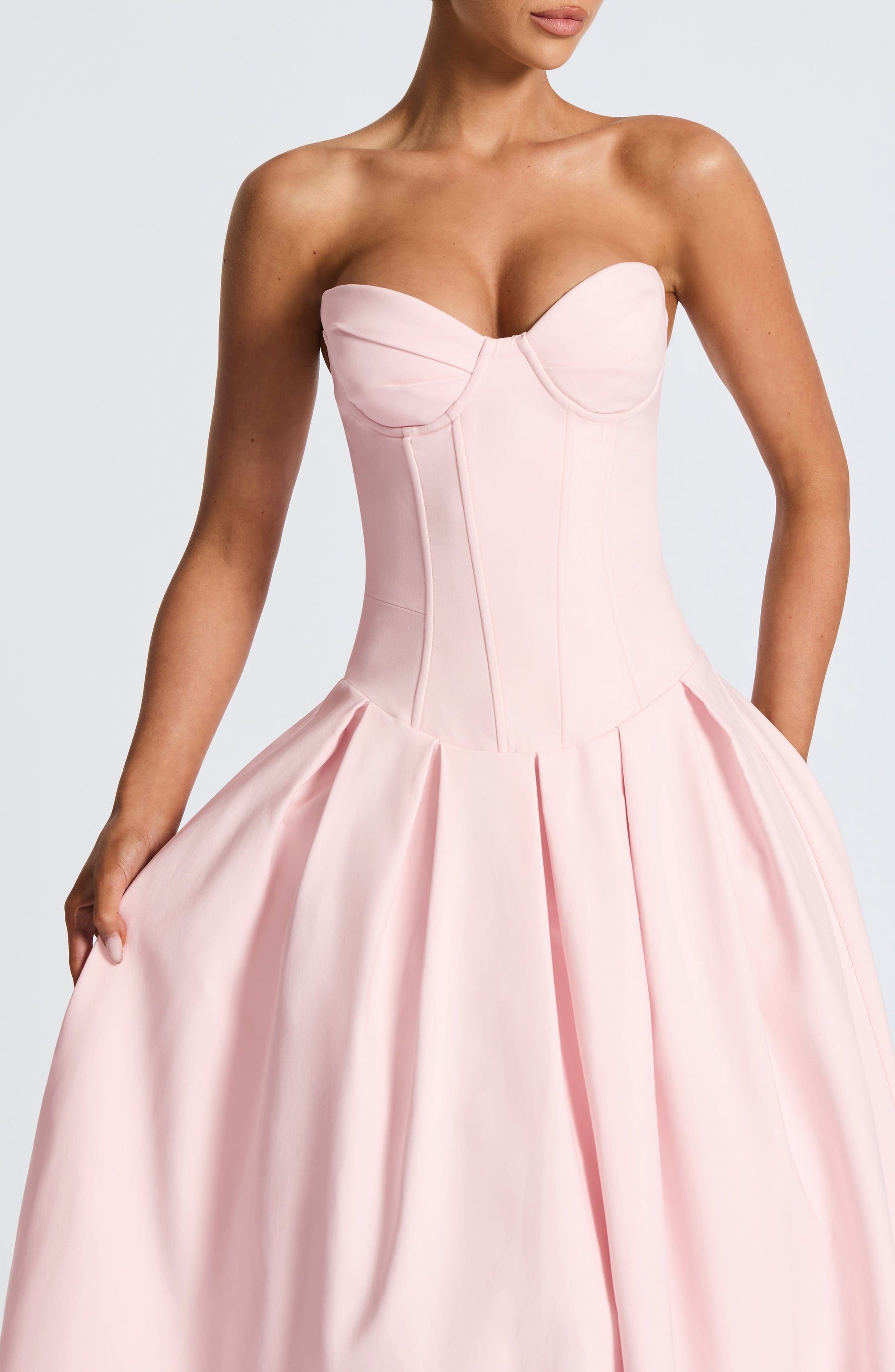 Salma Midi Šaty - Blush