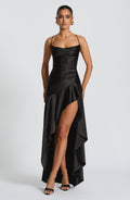 Samira Maxi Šaty - Černá