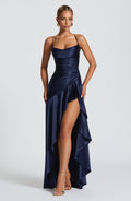 Samira Maxi Šaty - Tmavě modrá