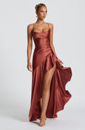 Samira Maxi Šaty - Rezavá