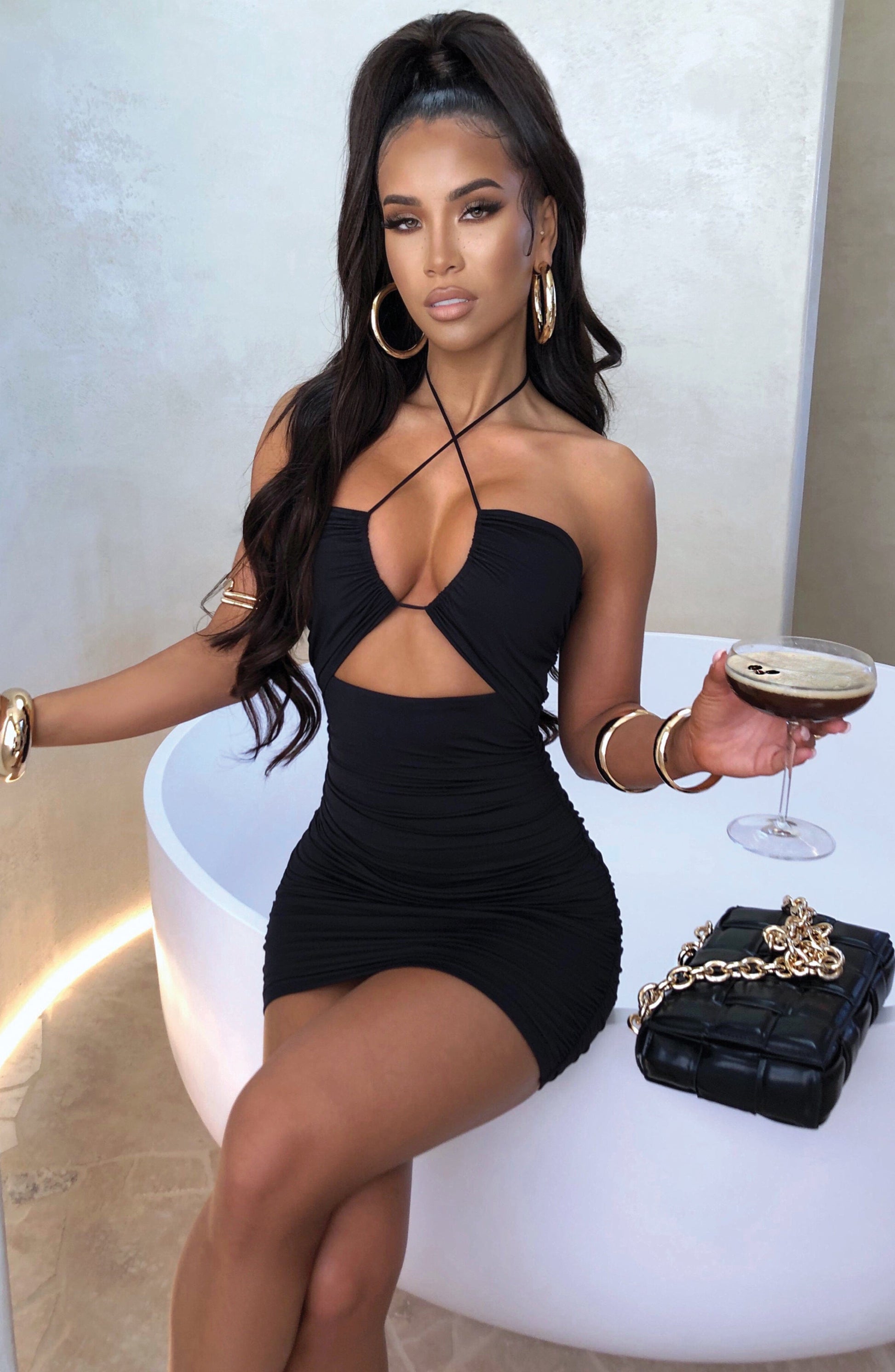 Sara Mini Šaty - Černá