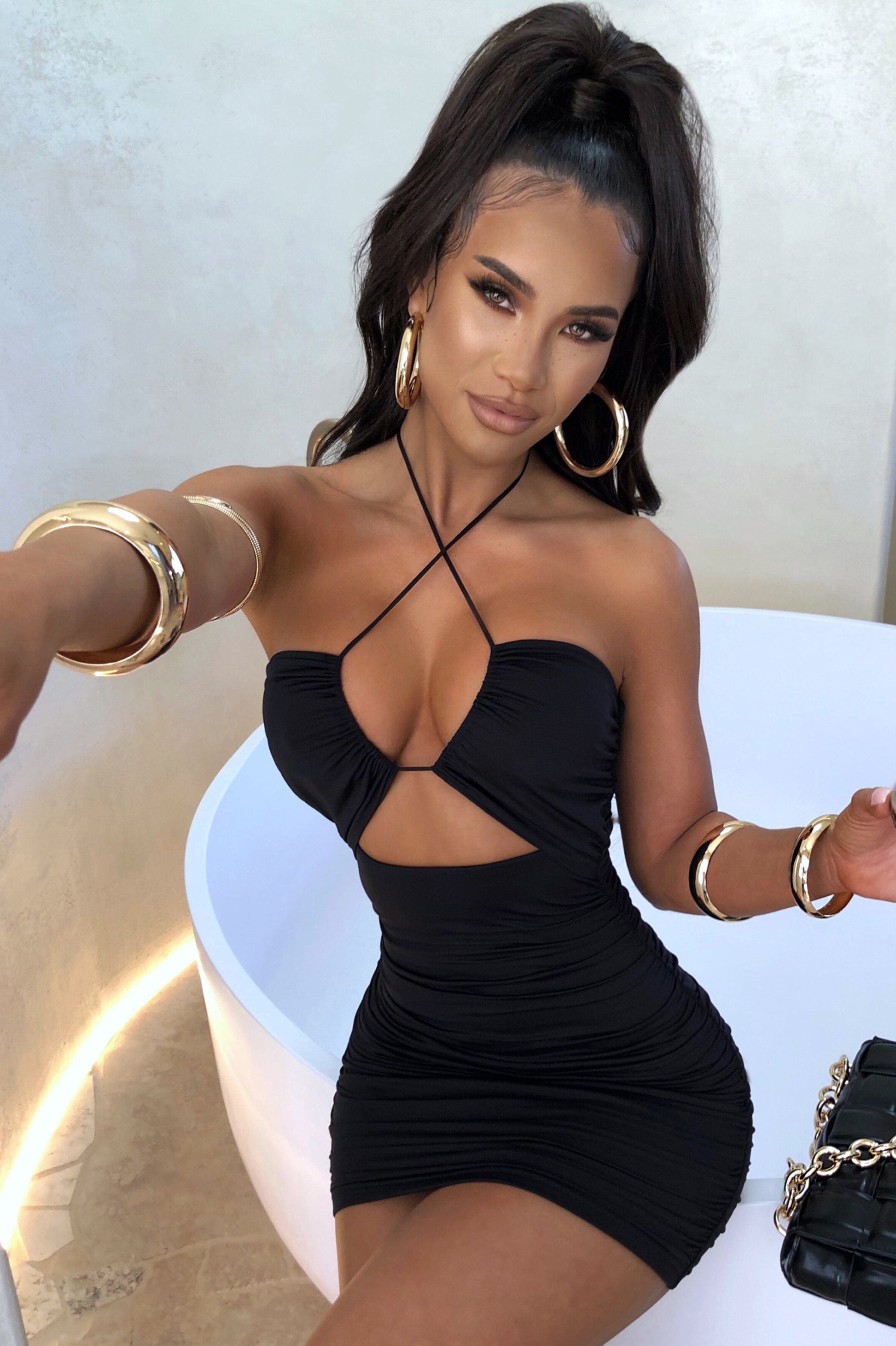 Sara Mini Šaty - Černá