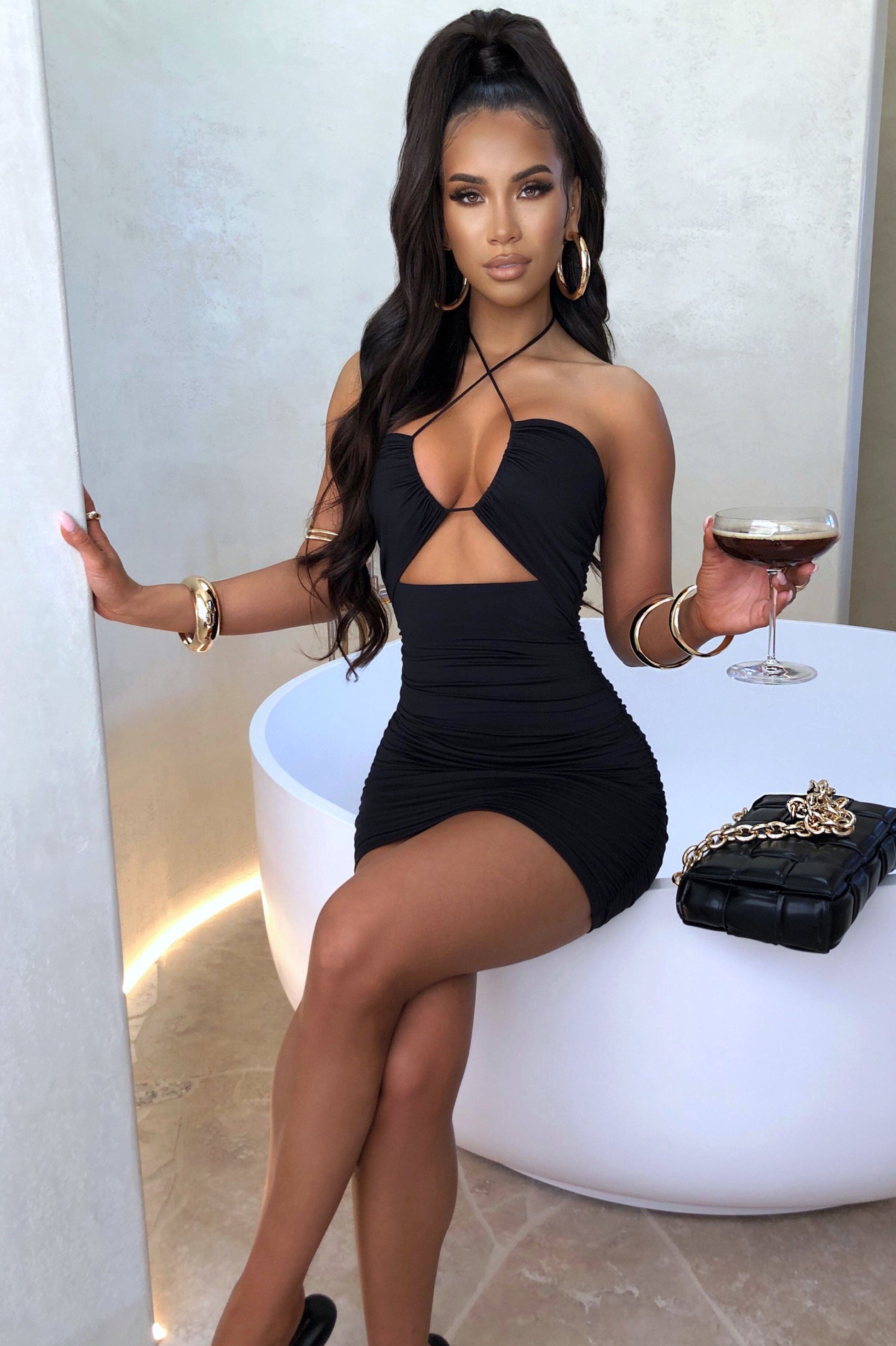 Sara Mini Šaty - Černá