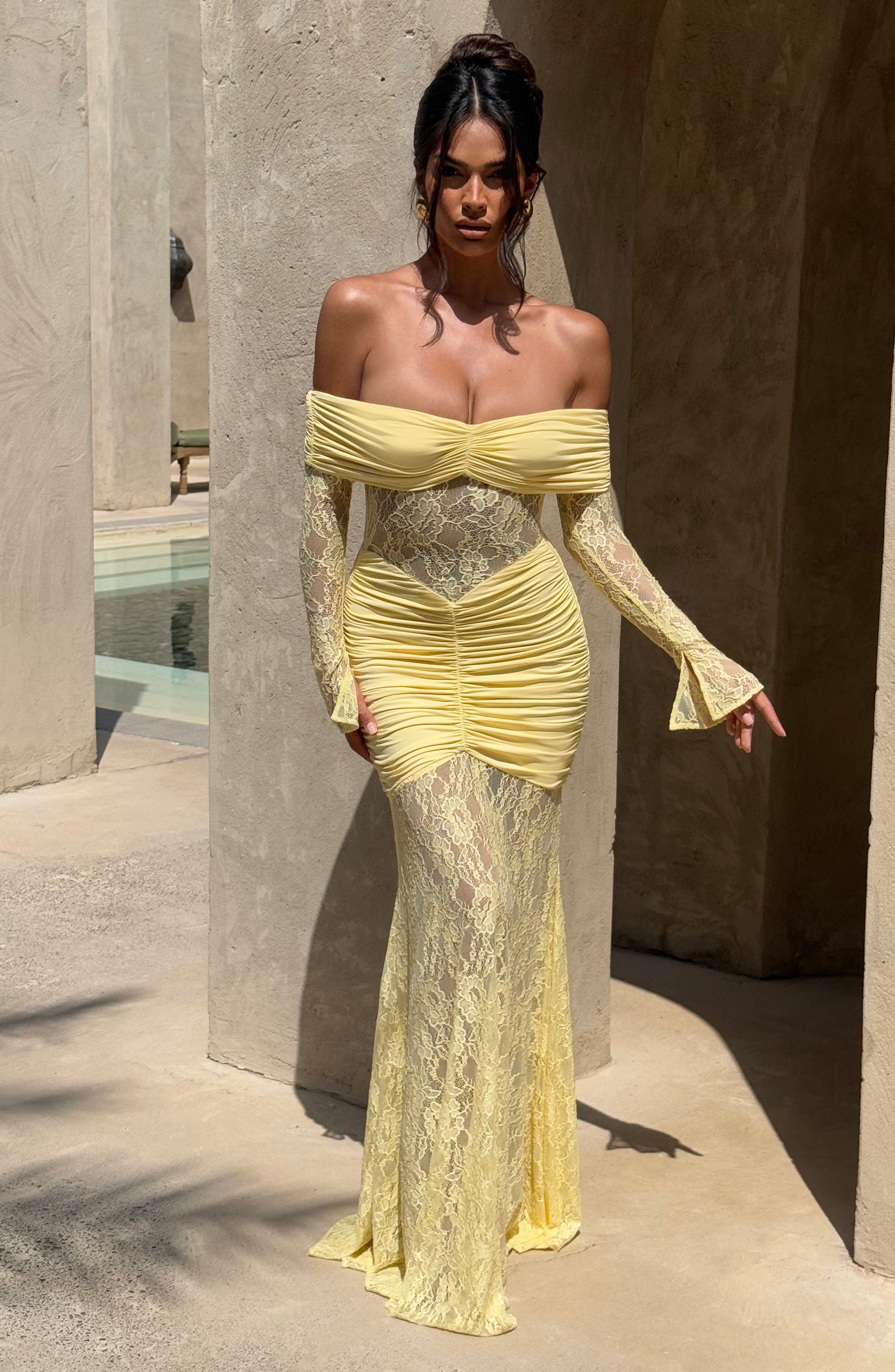 Sauline Maxi Šaty - Citronová