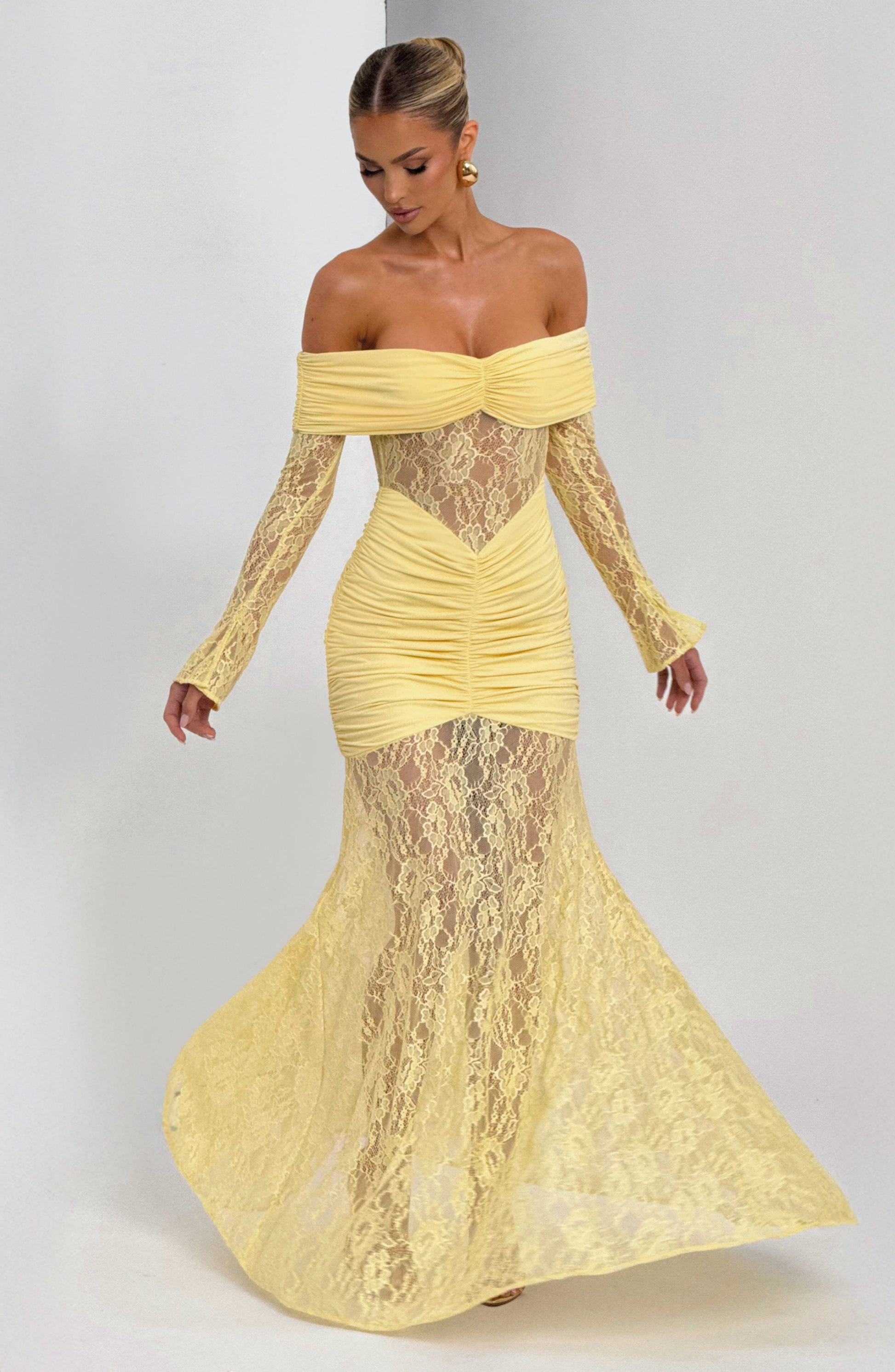 Sauline Maxi Šaty - Citronová