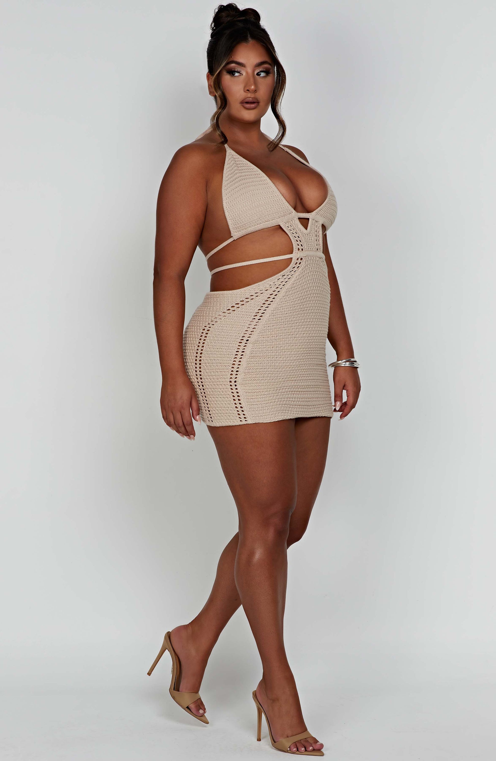 Dámské minišaty Selena - Krémová