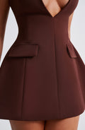 Suri Mini Šaty - Hnědá