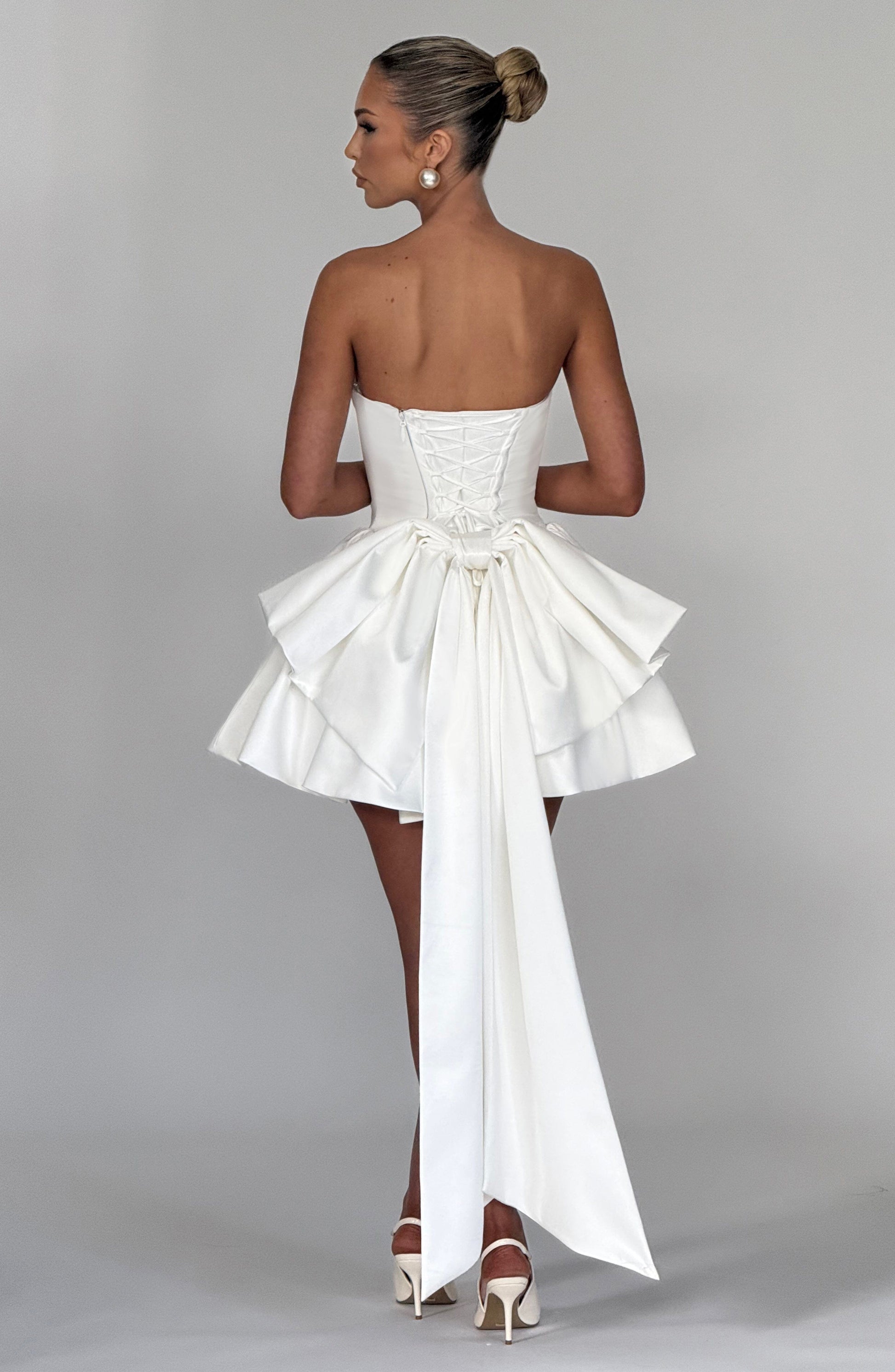 Mini šaty Trinity - Ivory