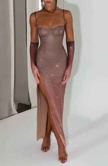 Trixie Maxi Šaty - Sparkle Ombre Print