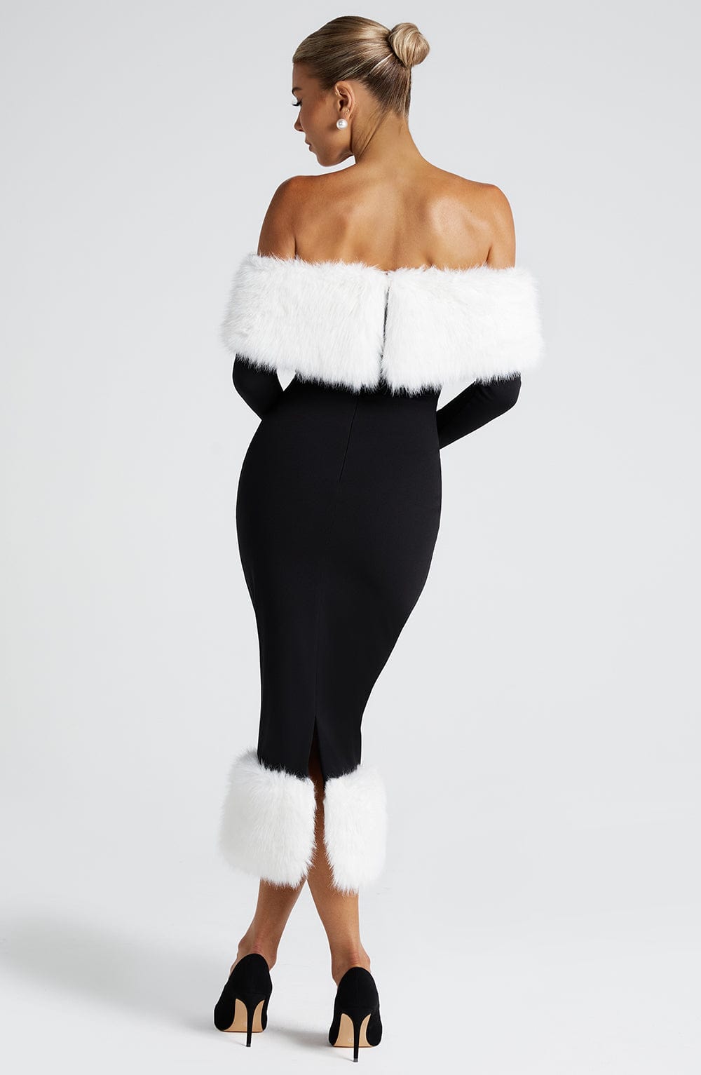 Vittoria Midi Šaty - Černá/Bílá