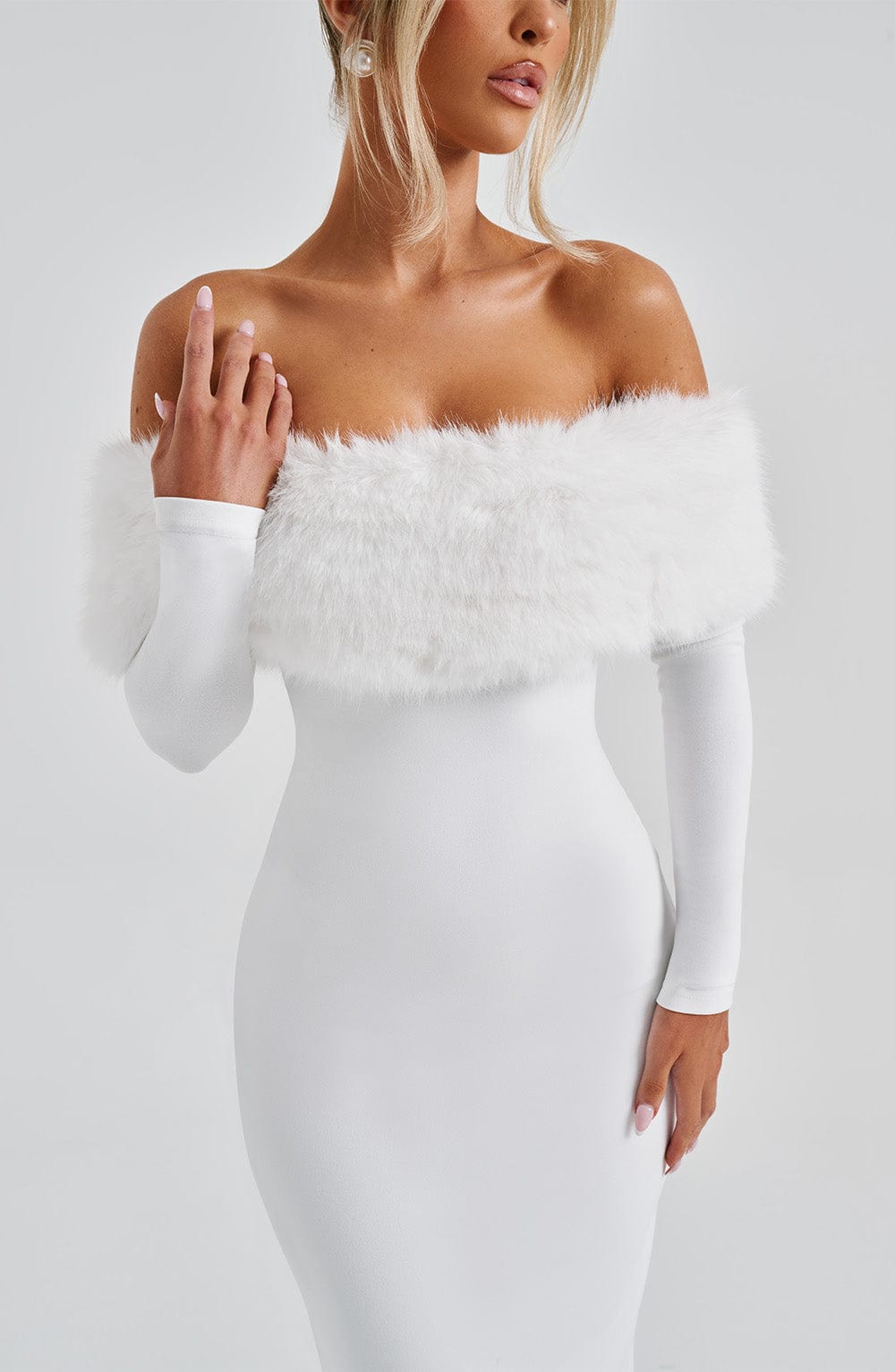 Vittoria Midi Šaty - Slonová kost