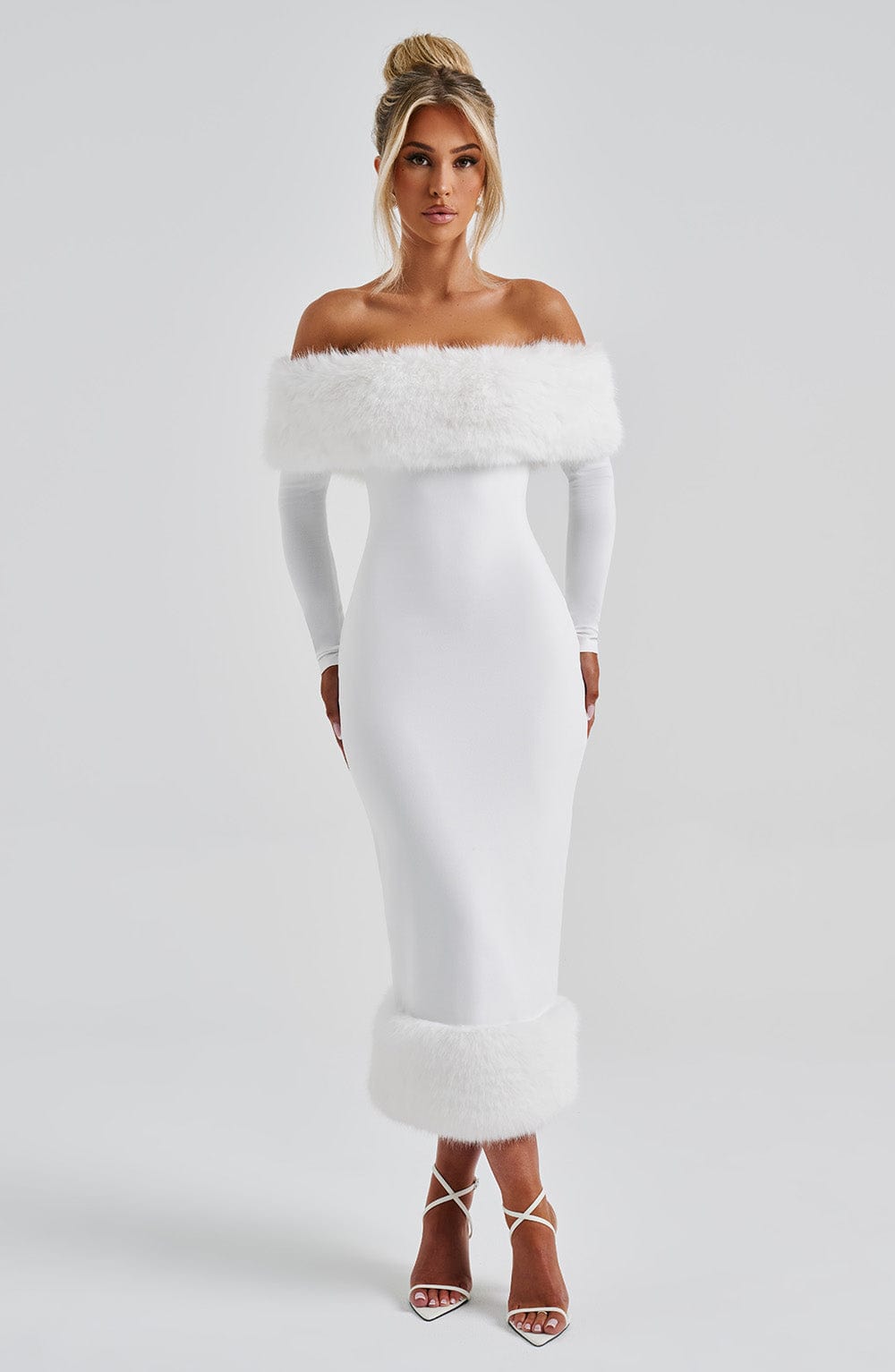 Vittoria Midi Šaty - Slonová kost