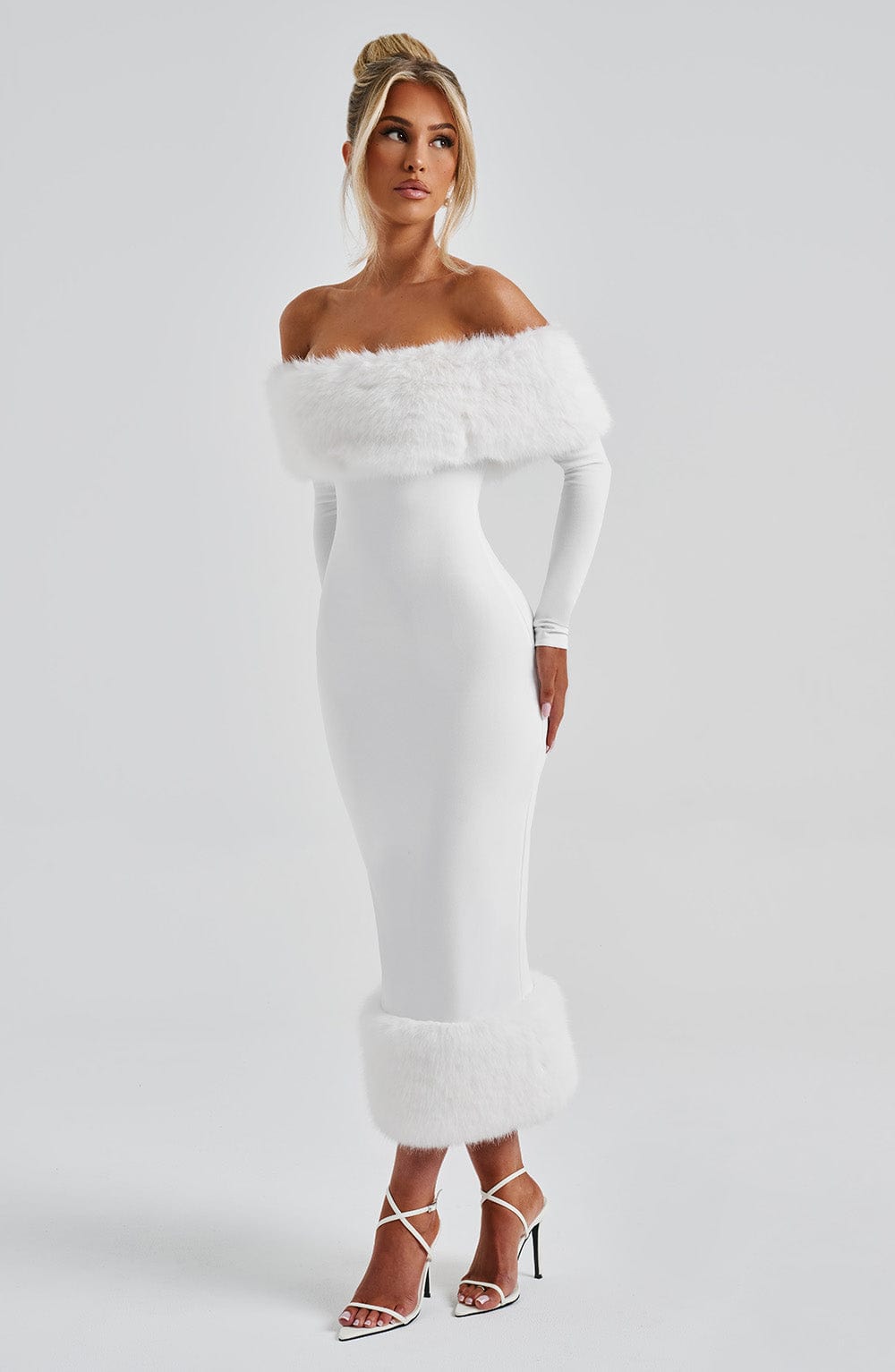 Vittoria Midi Šaty - Slonová kost